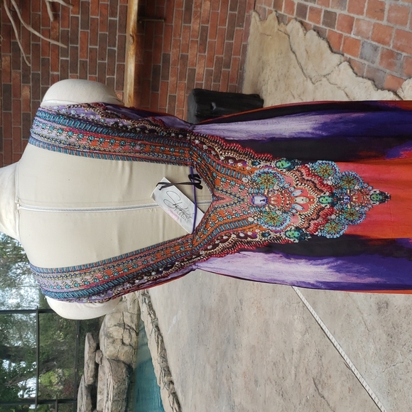Exquisite Shahida Parides silk resort wear beaded dress - Picture 5 of 11